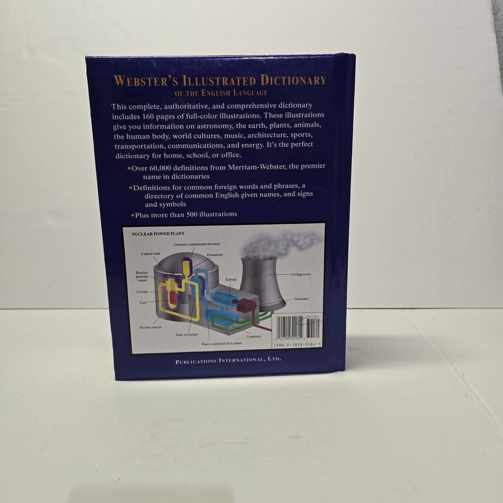 Webster's Illustrated Dictionary Merriam-Webster Hardcover Blue Gold Gilt Edges - Picture 6 of 6
